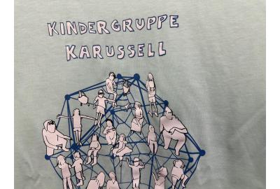 Direktsiebdruck Kindergruppe Karussell 